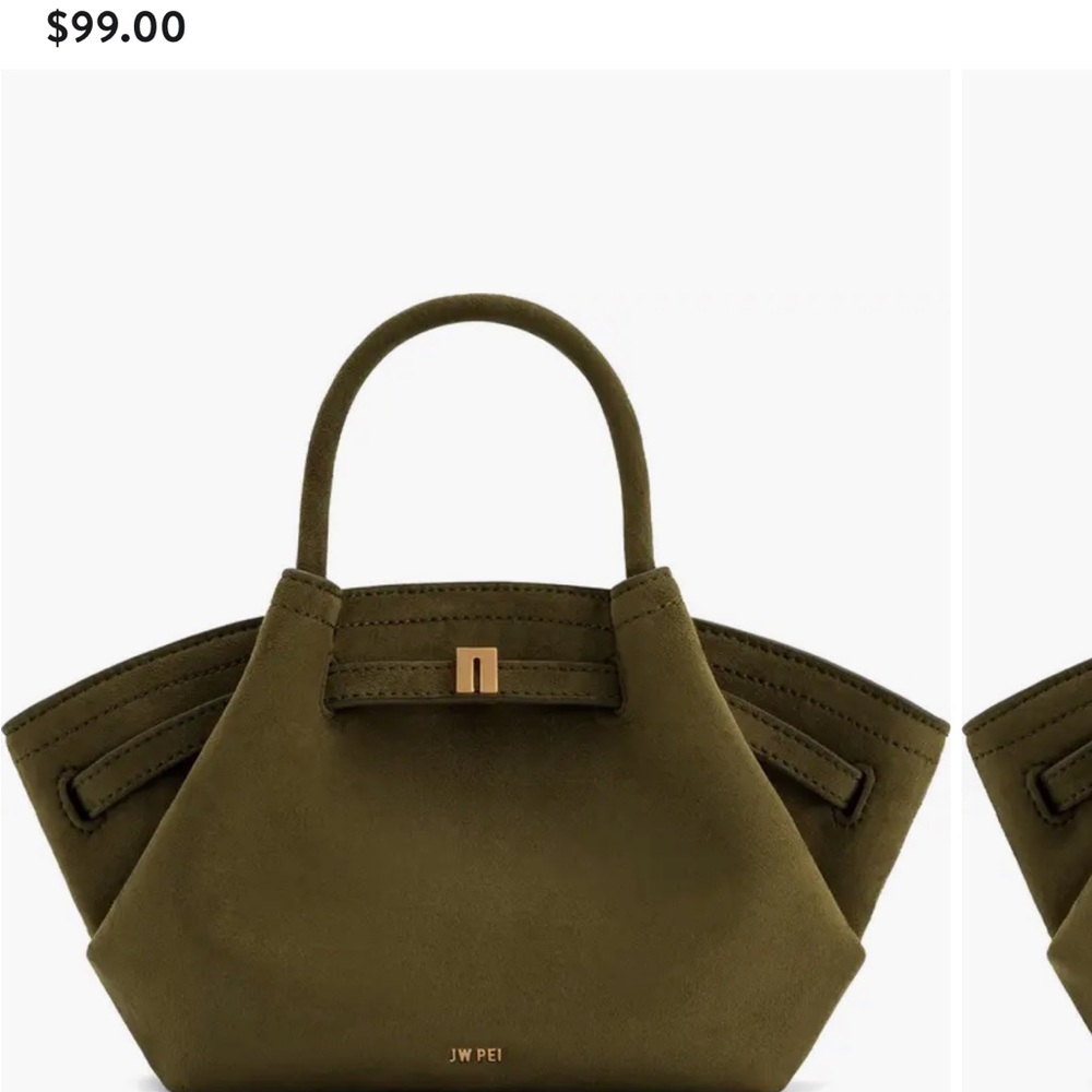 JW PEI Olive Suede Top-Handle Women's Bag Hana Mini Tote Like New
